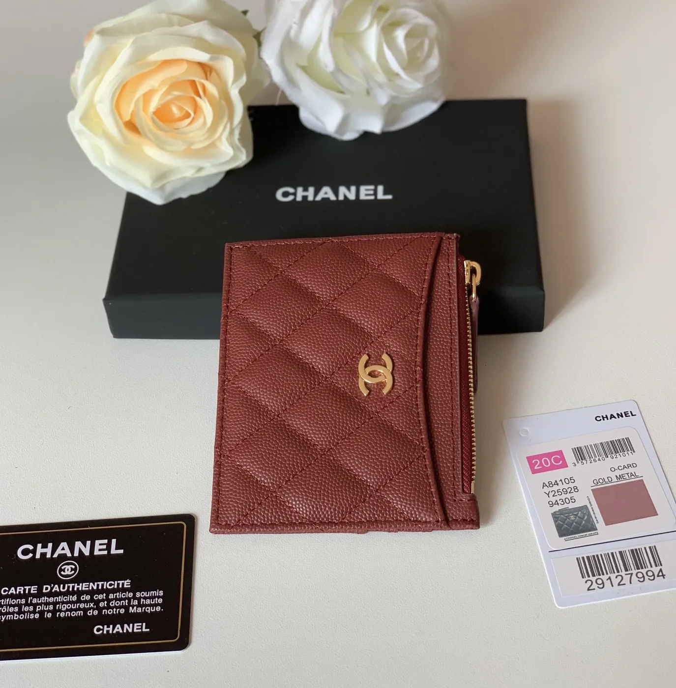 Chanel Flat Card Holder Purple Bag /