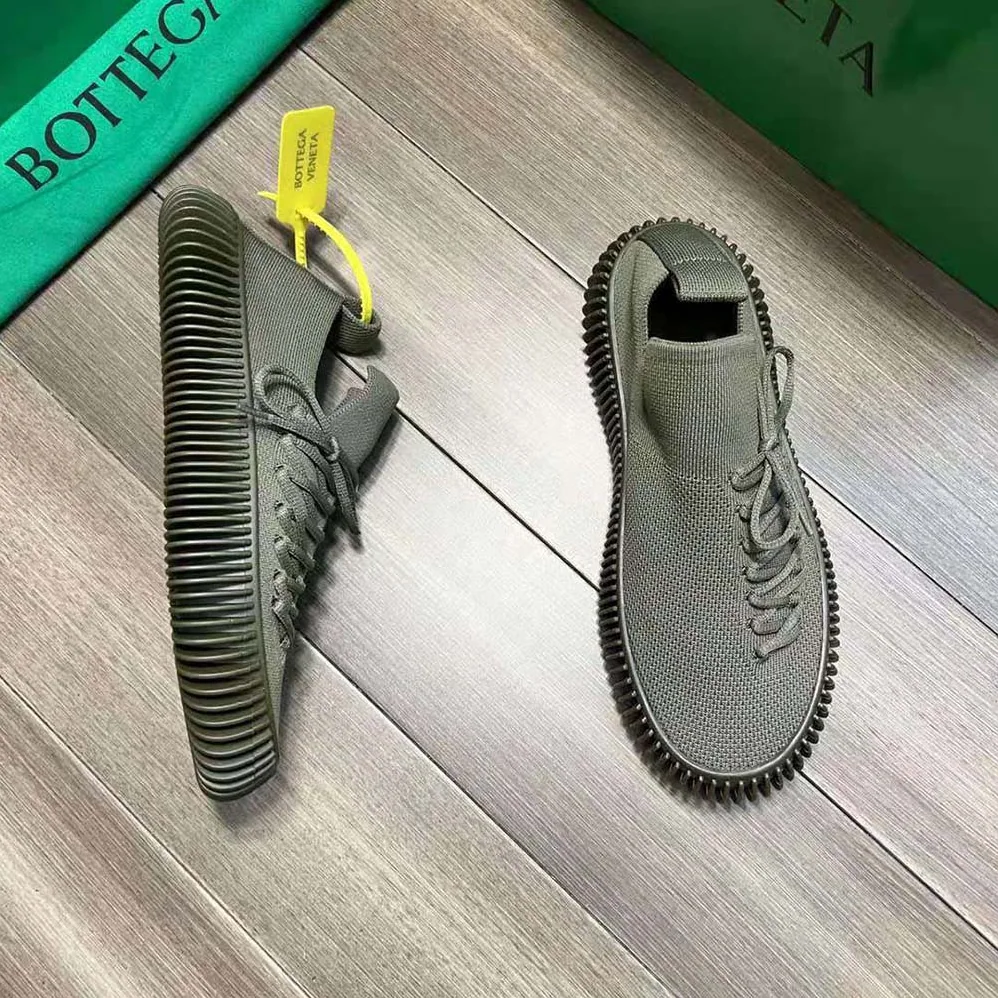 Bottega Veneta Ripple Tech Knit Lace-up Sneakers for Unisex in Green Bottega Veneta Ripple Tech Knit Lace-up Sneakers for Unisex in Green