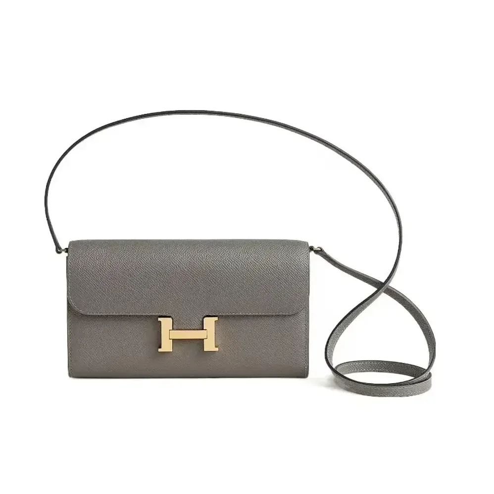 Hermes Constance Long To Go in Epsom Leather for Women in Grey/Gold Hermes Constance Long To Go in Epsom Leather for Women in Grey/Gold