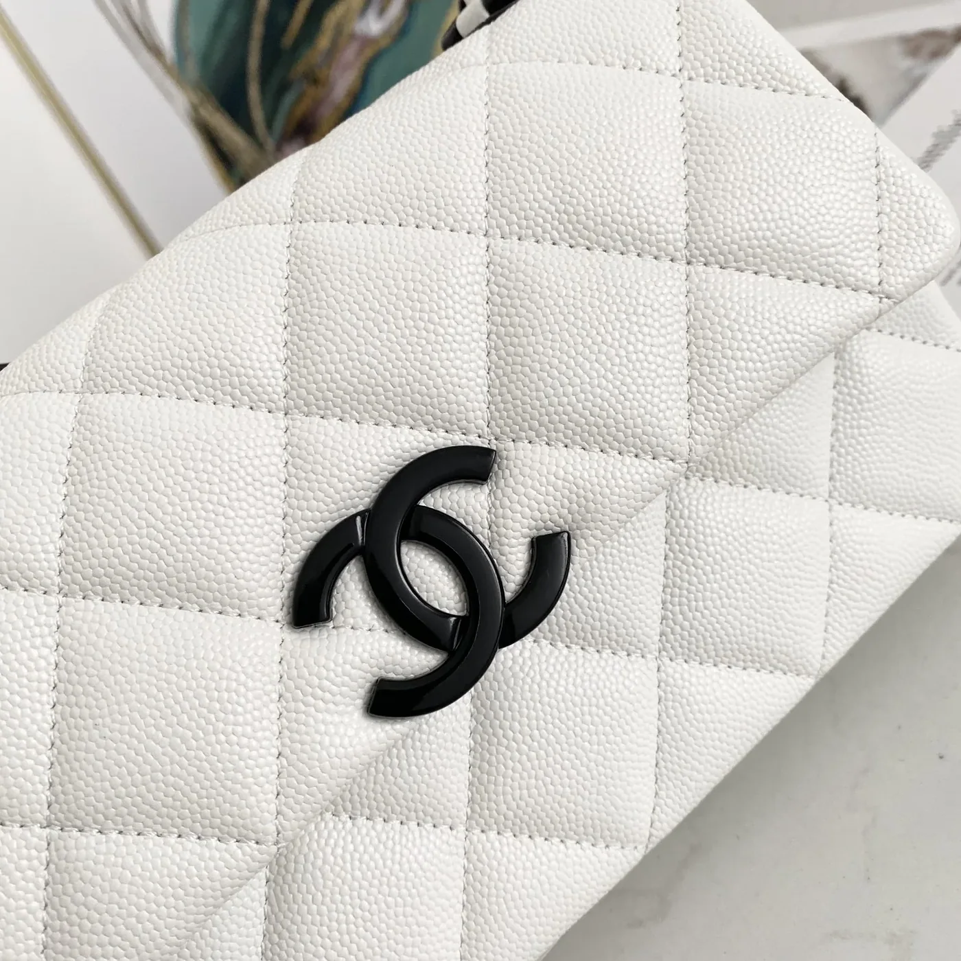 Chanel Flap Bag Mini Crossbody in White Gold Hardware Chanel Flap Bag Mini Crossbody in White Gold Hardware