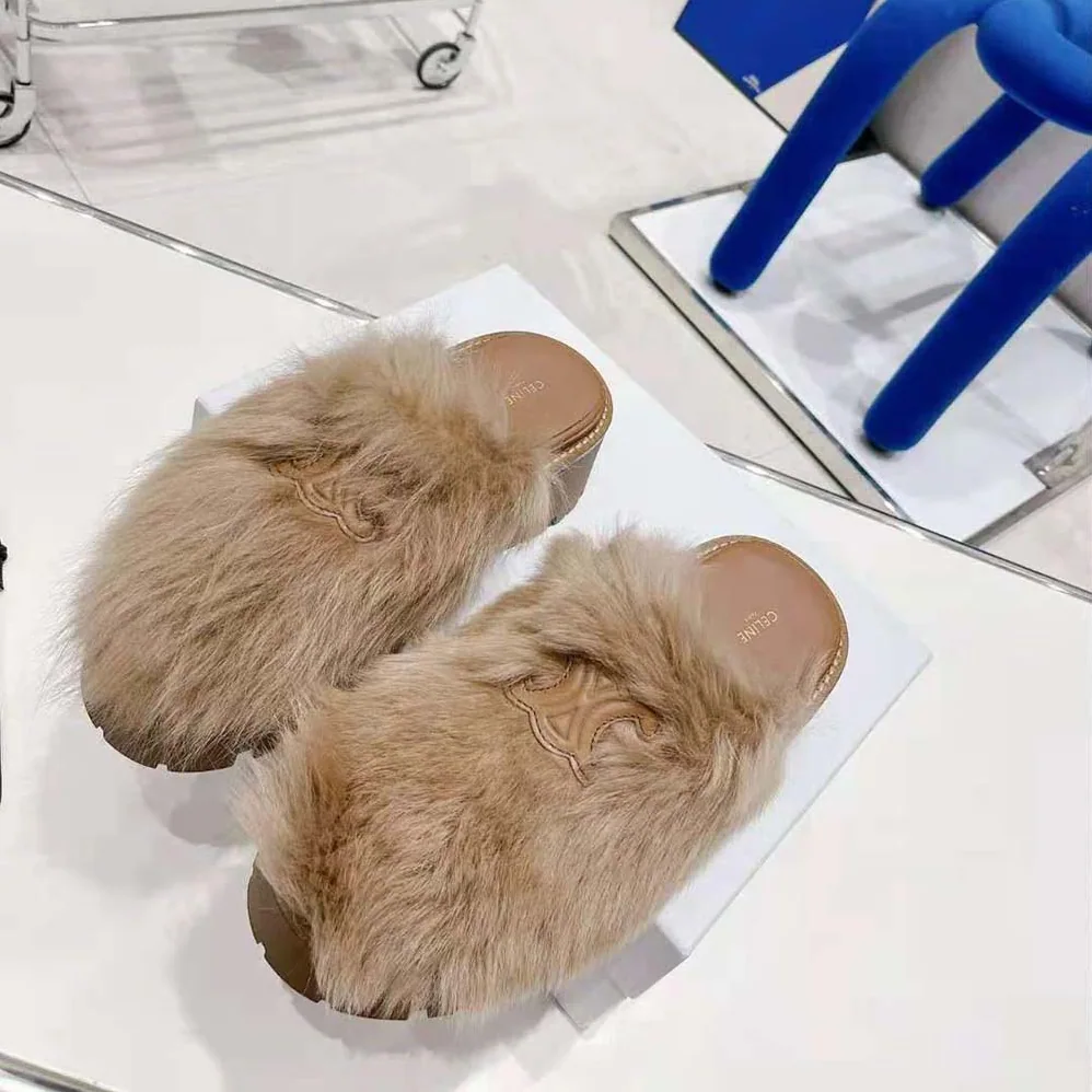Celine Bulky Closed Mule in Lambfur for Women