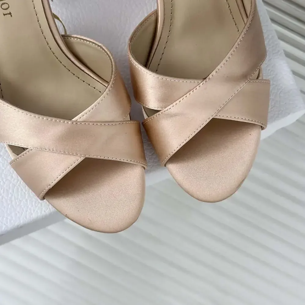 Dior Dior Tribales Heeled Slide Nude Satin for Women