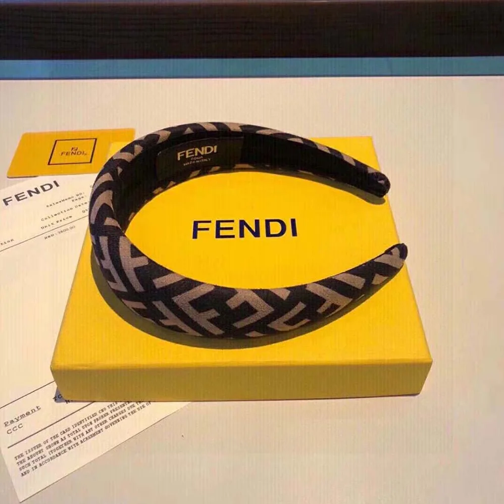 Fendi Headband in Brown Wool Cashmere and Silk for Women Fendi Headband in Brown Wool Cashmere and Silk for Women