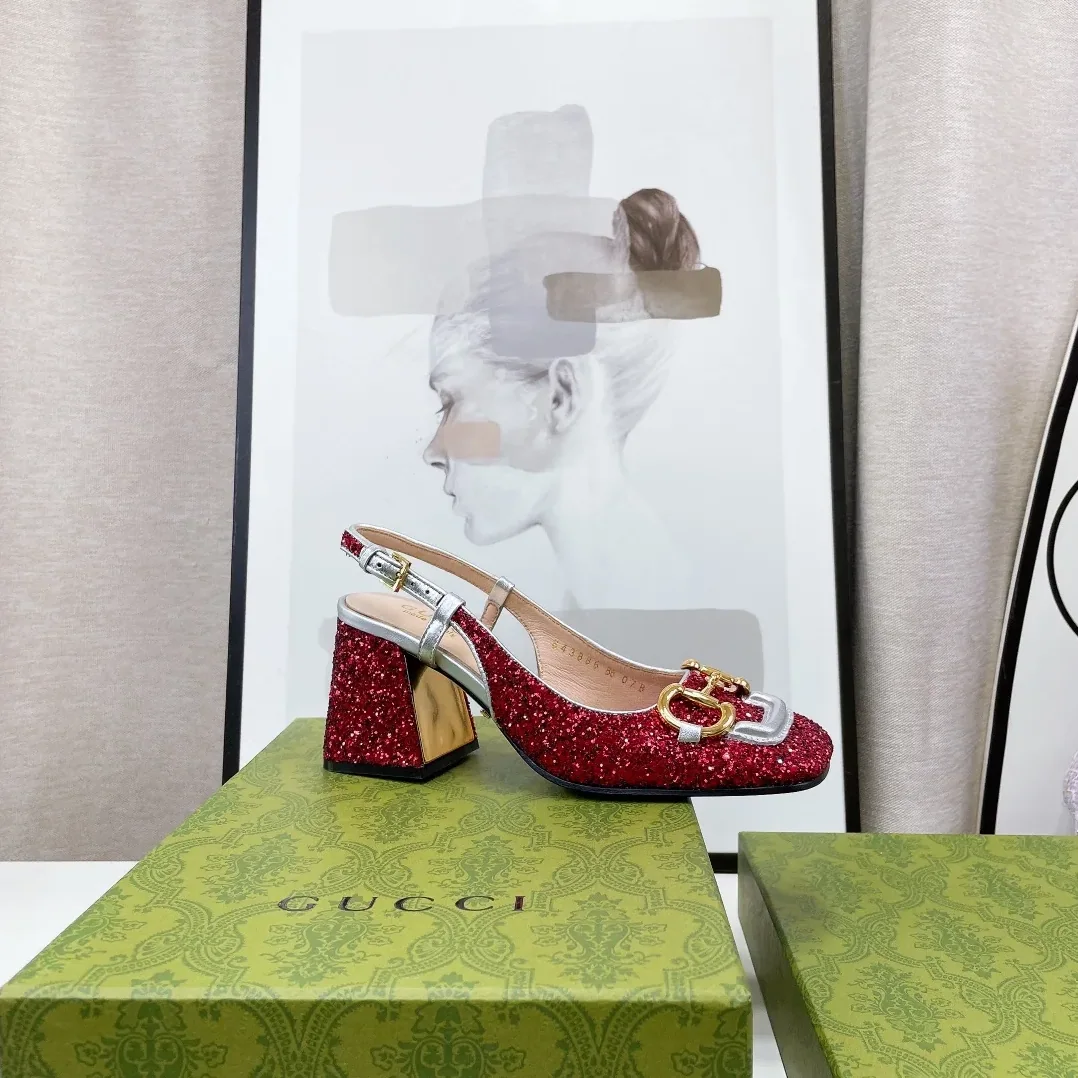 Gucci Lovelight Slingback Mid in Heel With Horsebit Red Gucci Lovelight Slingback Mid in Heel With Horsebit Red