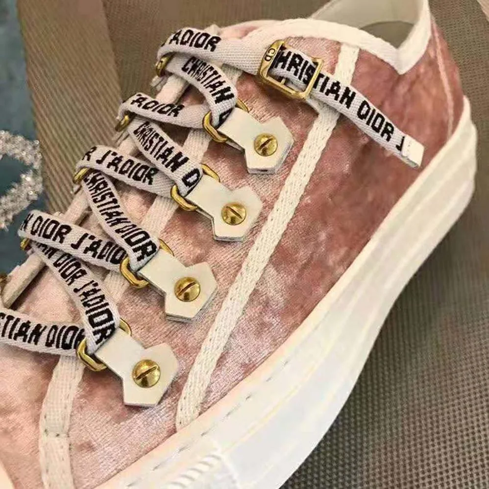 Dior Walk'N'Dior Velvet Sneaker Nude “Christian Dior J'dior” Laces for Women