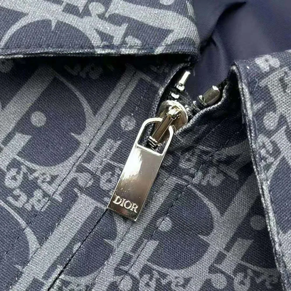 Dior Tears Zipped Blouson Blue Cotton Denim for Men