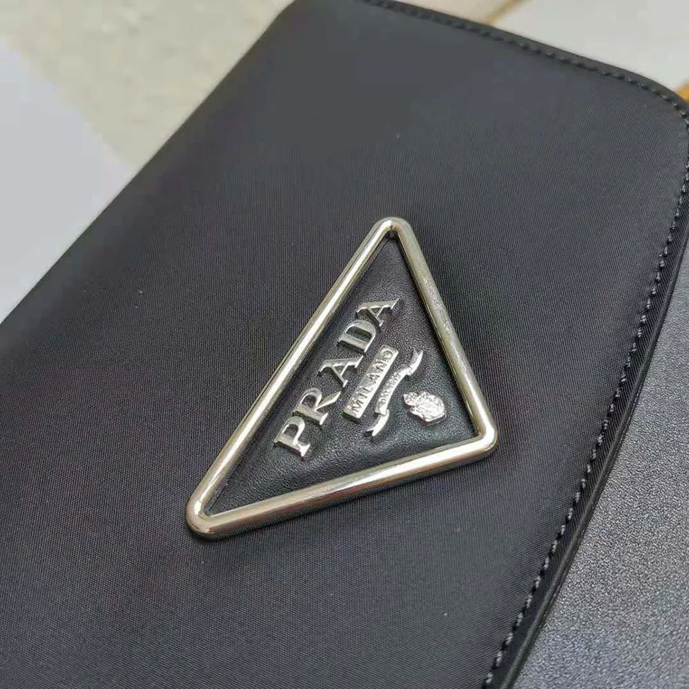 Prada Nylon and Leather Prada Ldentity Shoulder Bag for Women in Black