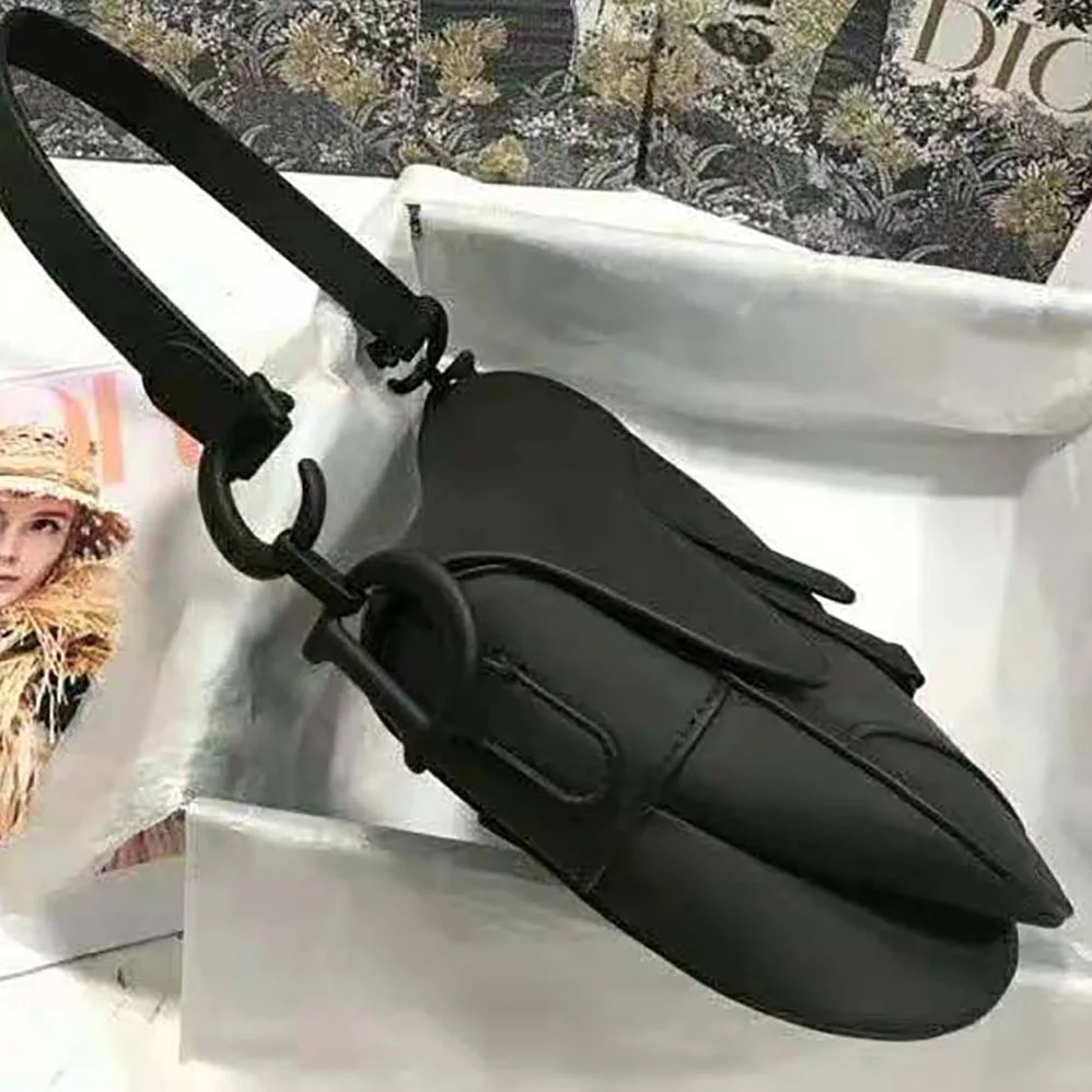Dior Mini Saddle Bag Black Ultramatte Calfskin for Women