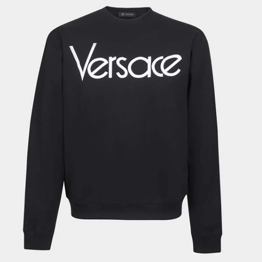 Versace Vintage Versace Logo Sweatshirt for Unisex in Black Versace Vintage Versace Logo Sweatshirt for Unisex in Black