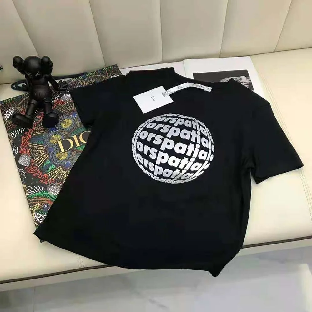 Dior Dior Spatial T-shirt Black Cotton Jersey and Linen for Men