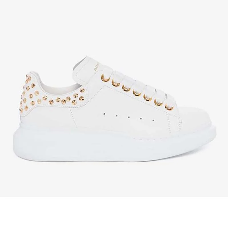 Alexander Mcqueen Shoes Oversized Sneaker in Calf Leather for Women in White Alexander Mcqueen Shoes Oversized Sneaker in Calf Leather for Women in White