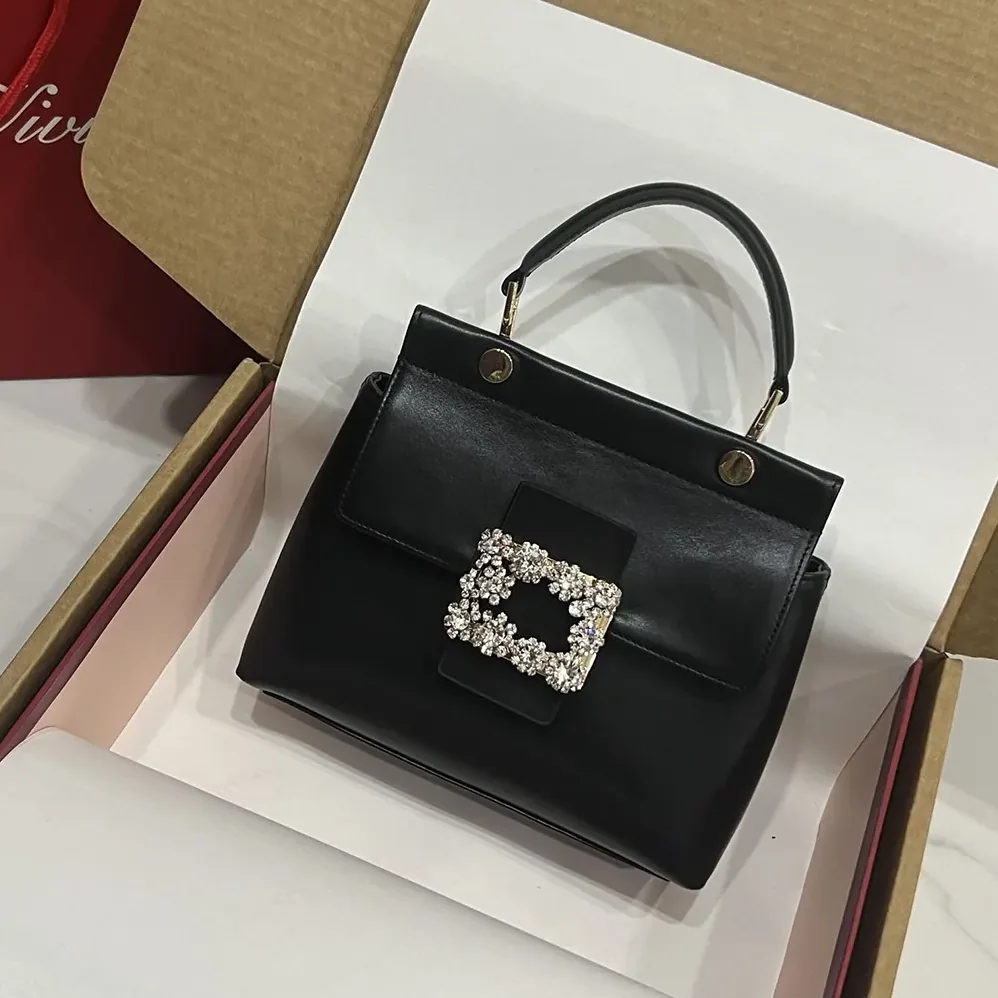Roger Vivier Cabas Efflorescence Mini Bag in Leather for Women in Black