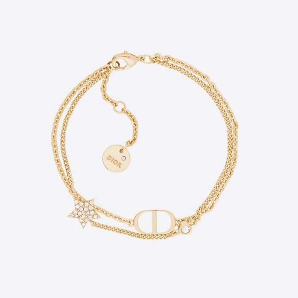Dior 30 Montaigne Long Necklace Gold-Finish Metal and White Crystals for Women Dior 30 Montaigne Long Necklace Gold-Finish Metal and White Crystals for Women