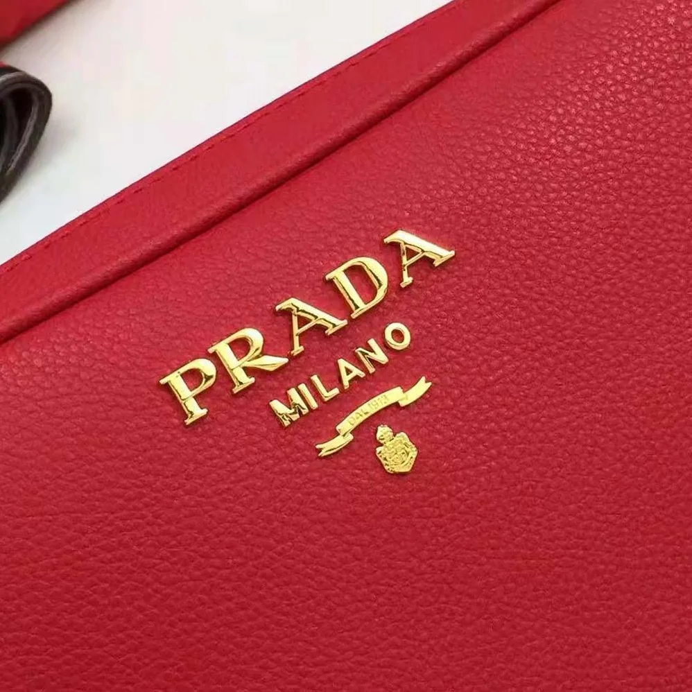 Prada Calf Leather Shoulder Bag for Women in Red