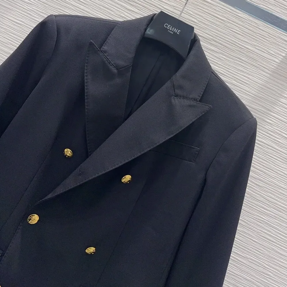 Celine Colonne Blazer in Wool Gabardine for Women