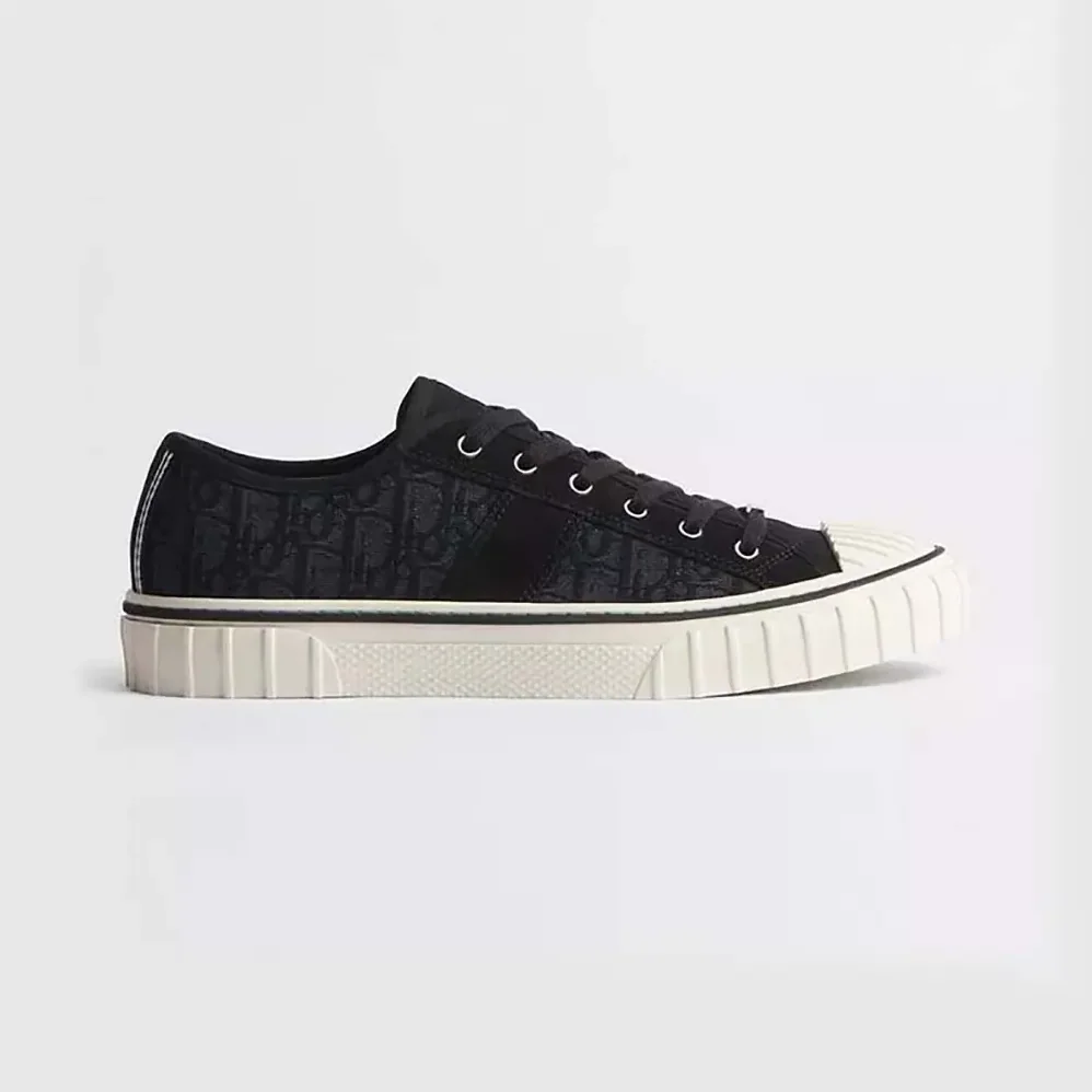 Dior Hooper Low-Top Sneaker Black Dior Oblique Jacquard and Black Suede Calfskin for Unisex