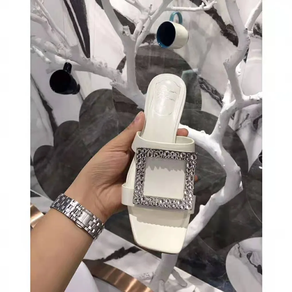 Roger Vivier Bikiviv' Strass Mules for Women in White Roger Vivier Bikiviv' Strass Mules for Women in White