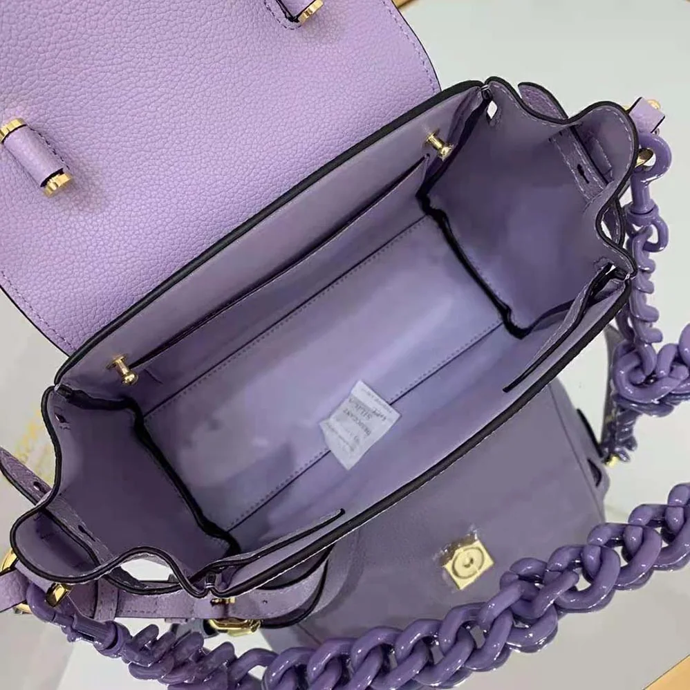 Versace La Medusa Small Handbag Crafted From Premium Leather for Women in Purple Versace La Medusa Small Handbag Crafted From Premium Leather for Women in Purple