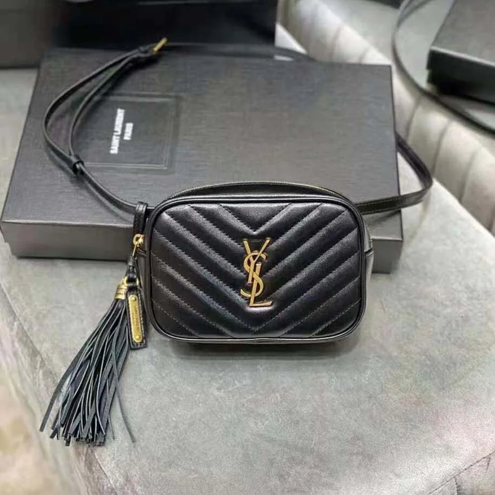 Saint Laurent YSL Lou Belt Bag in Matelasse Leather for Women in Black Saint Laurent YSL Lou Belt Bag in Matelasse Leather for Women in Black