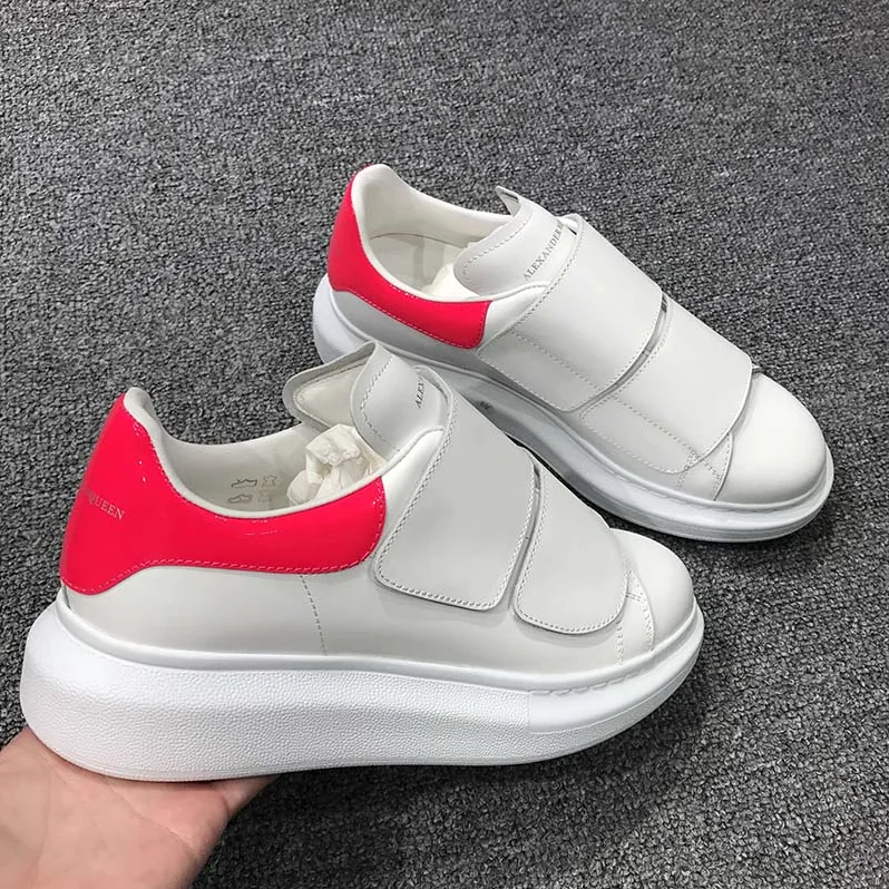Alexander Mcqueen Oversized Sneaker with Double-Strap Shoes for Women in Carmine Alexander Mcqueen Oversized Sneaker with Double-Strap Shoes for Women in Carmine