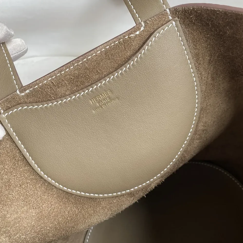 Hermes In the Loop 18 Handbag Clemence Leather for Women in Grey/Gold Hermes In the Loop 18 Handbag Clemence Leather for Women in Grey/Gold