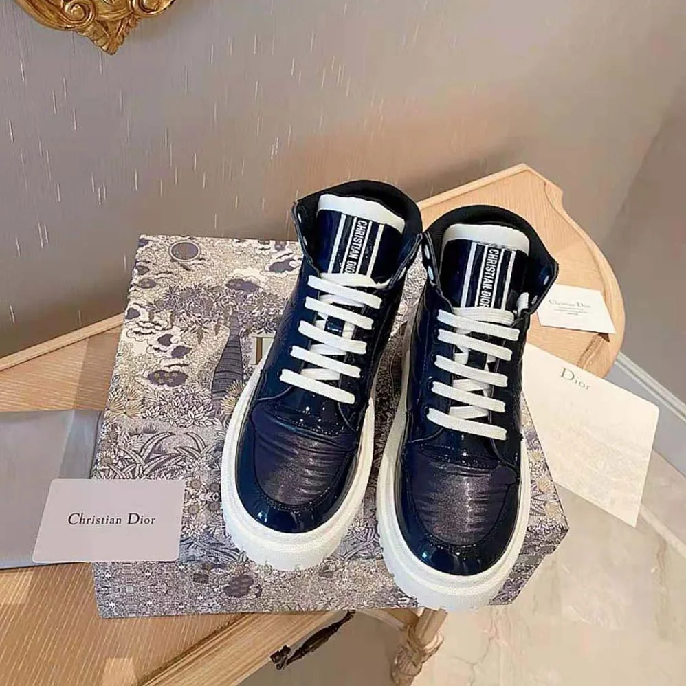 Dior D-Player Sneaker Navy Blue Quilted Nylon for Unisex Dior D-Player Sneaker Navy Blue Quilted Nylon for Unisex