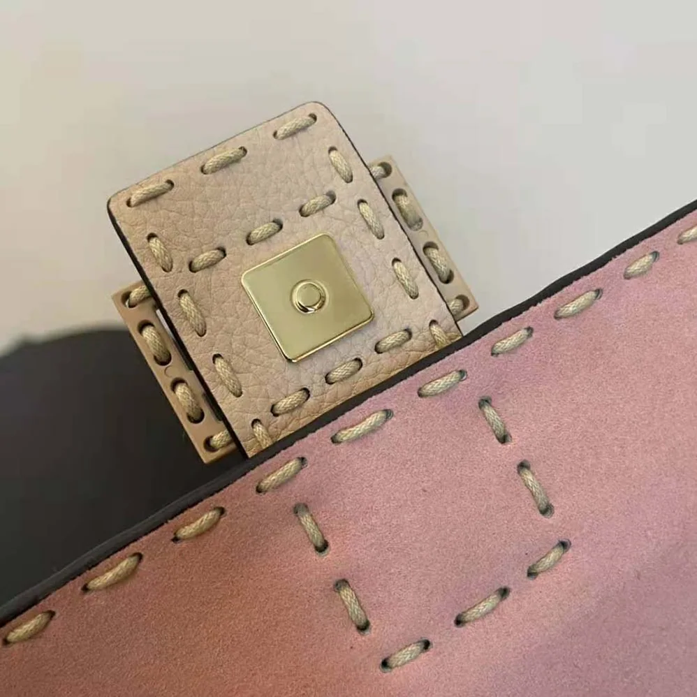 Fendi Baguette Pink Sheepskin Bag for Women