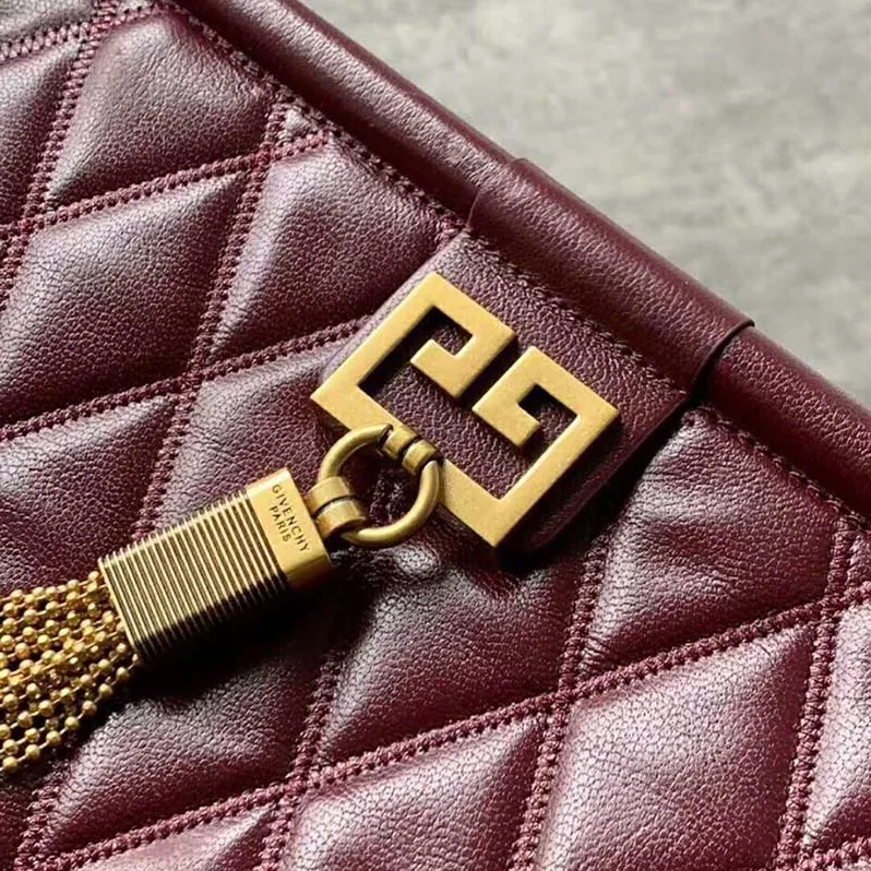Givenchy Medium Gem Bag In Diamond Quilted Leather for Women in Maroon