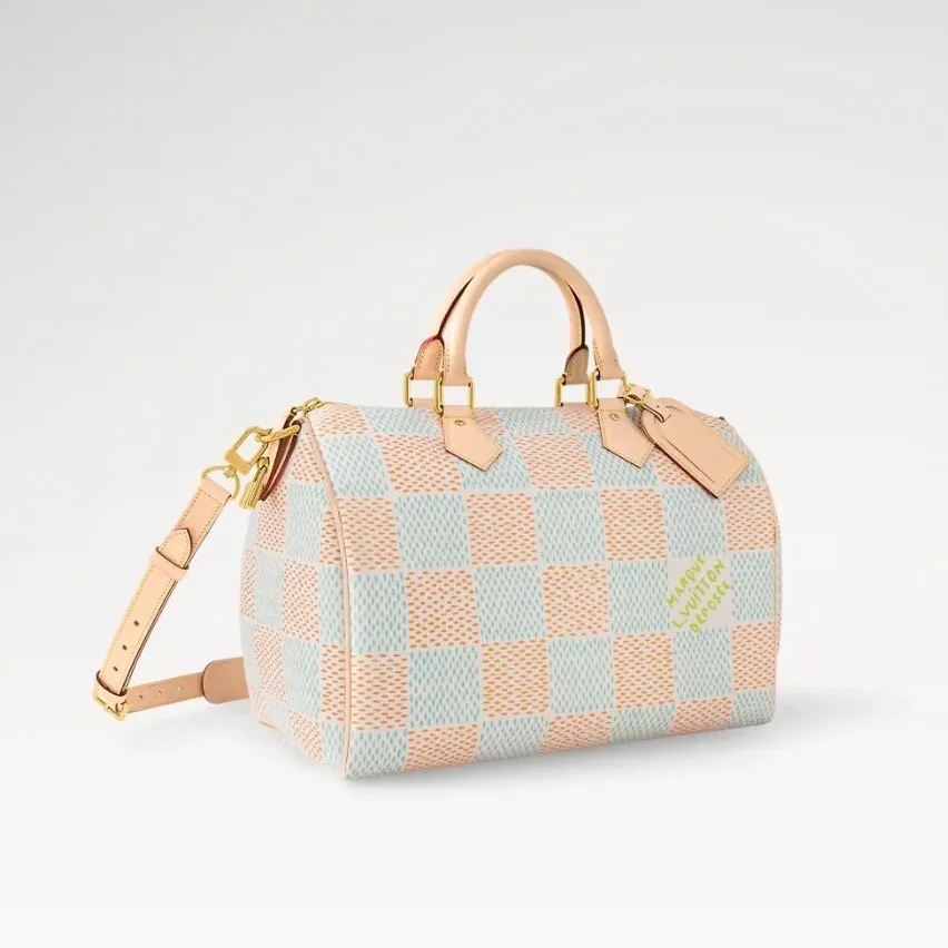 Louis Vuitton Speedy 40 Bandouliere Top Handle Bag in White Gold Hardware