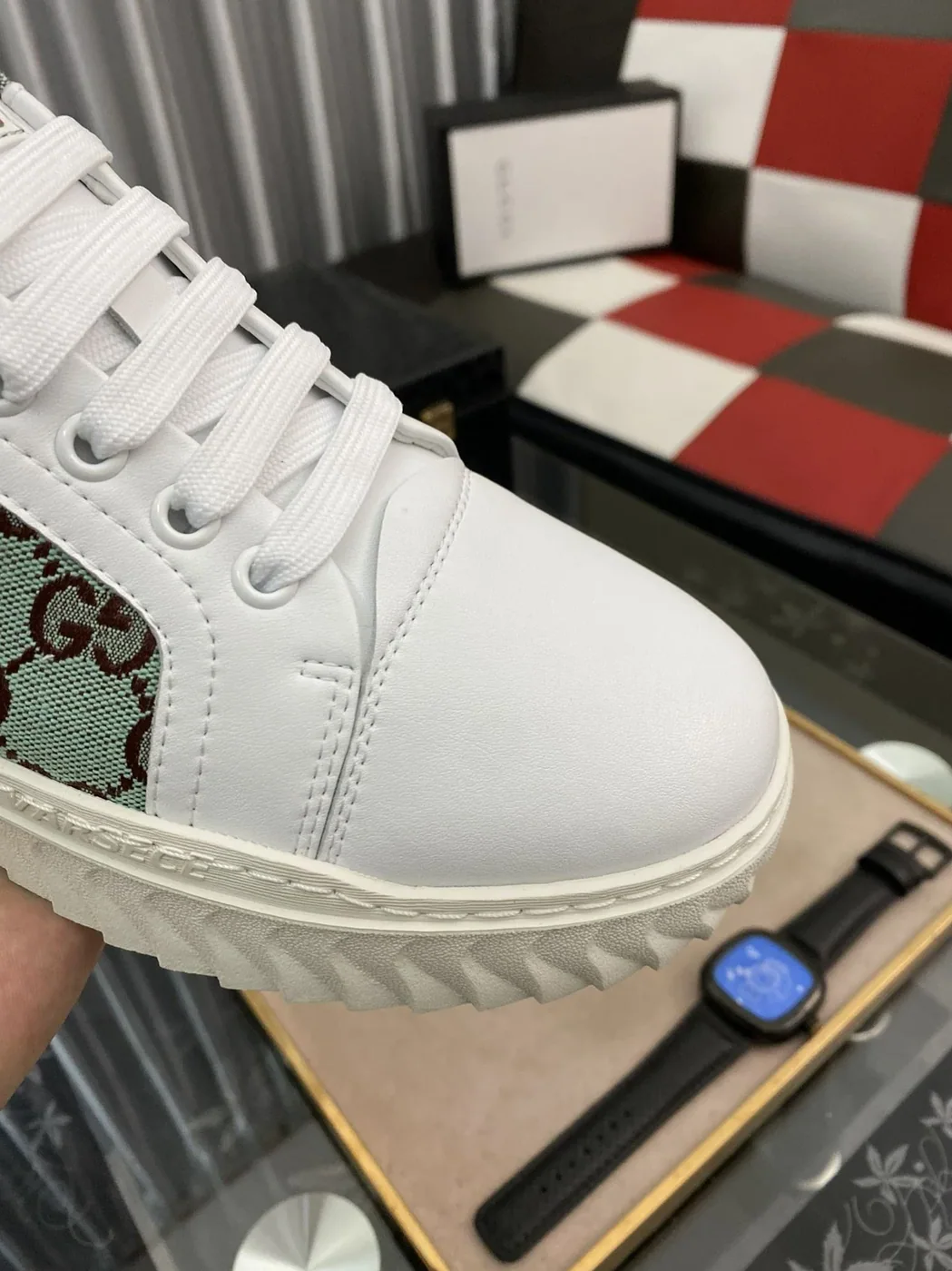 Gucci GG Ace Sneaker Green And White for Men Gucci GG Ace Sneaker Green And White for Men
