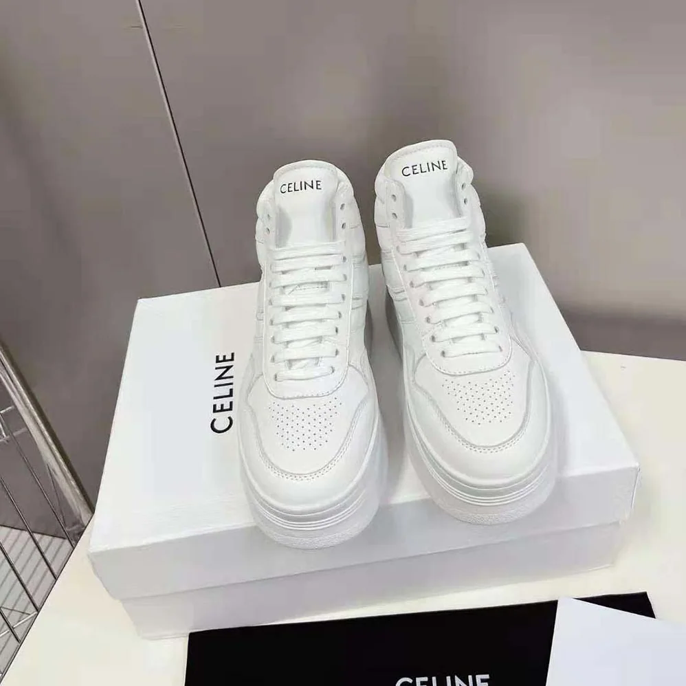 Celine Mid Block Sneakers with Wedge in Calfskin for Women