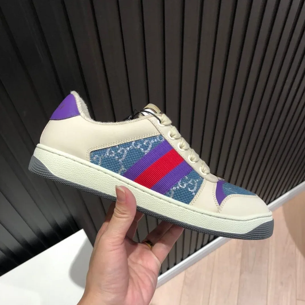 Gucci Screener Low-Top Blue GG Lamé for Men