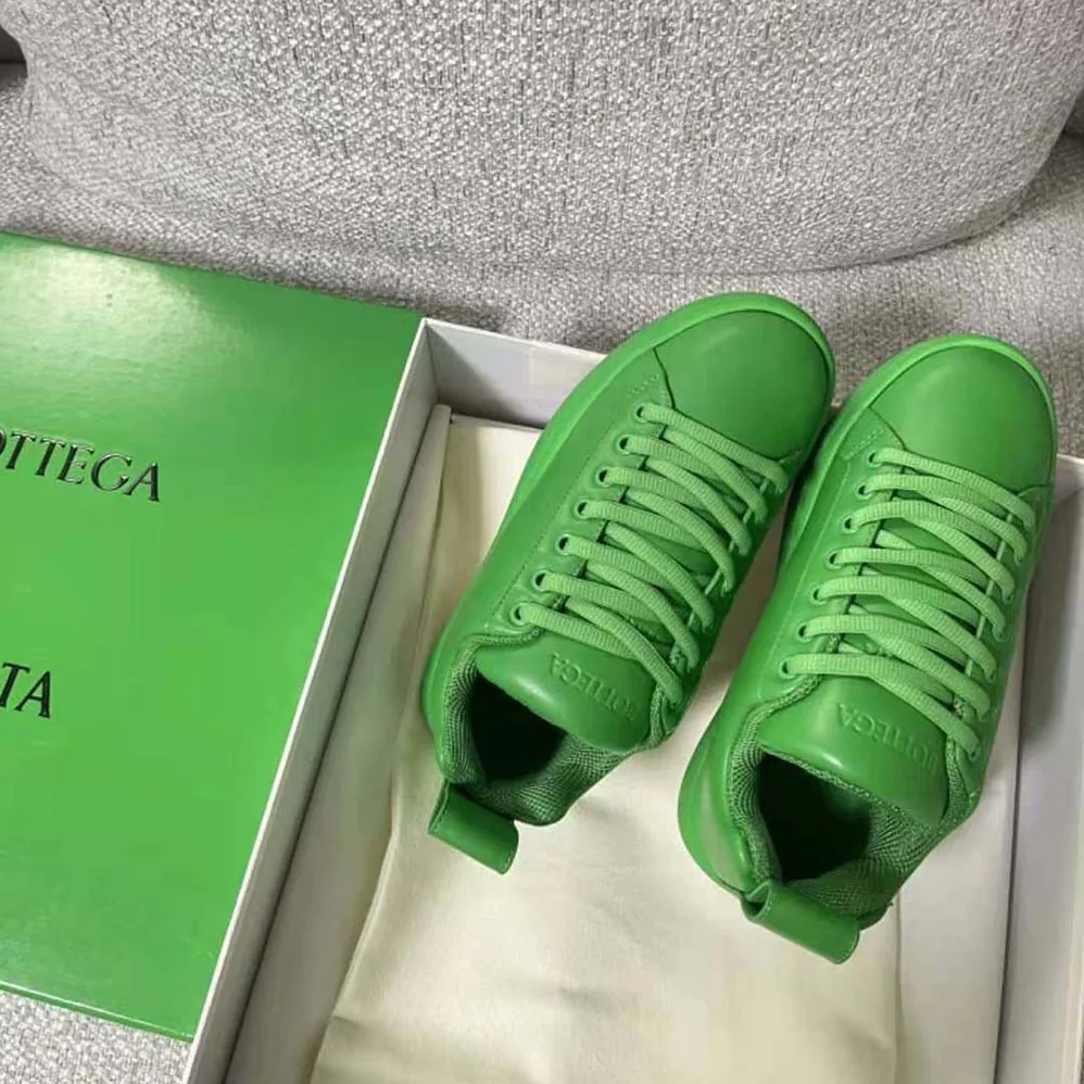 Bottega Veneta Pillow Sneaker Padded Leather Lace-up Sneakers for Unisex in Green