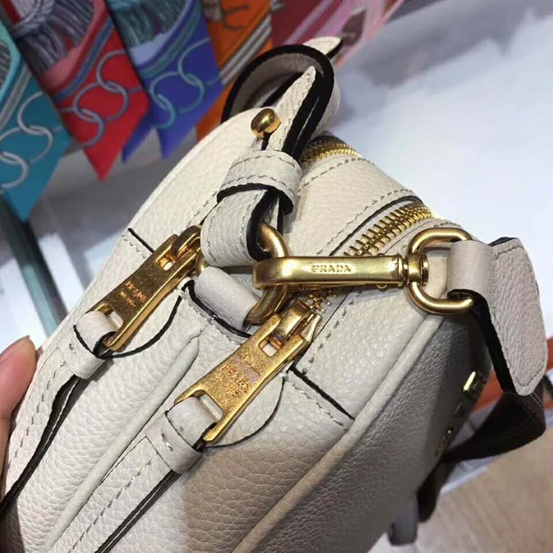 Prada Calf Leather Shoulder Bag for Women in White Prada Calf Leather Shoulder Bag for Women in White