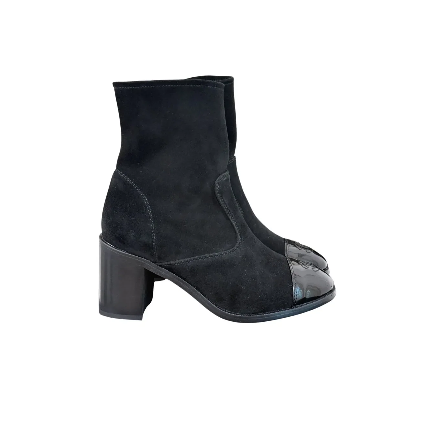 Chanel Ankle Chunky Heel Boots Black / Chanel Ankle Chunky Heel Boots Black /