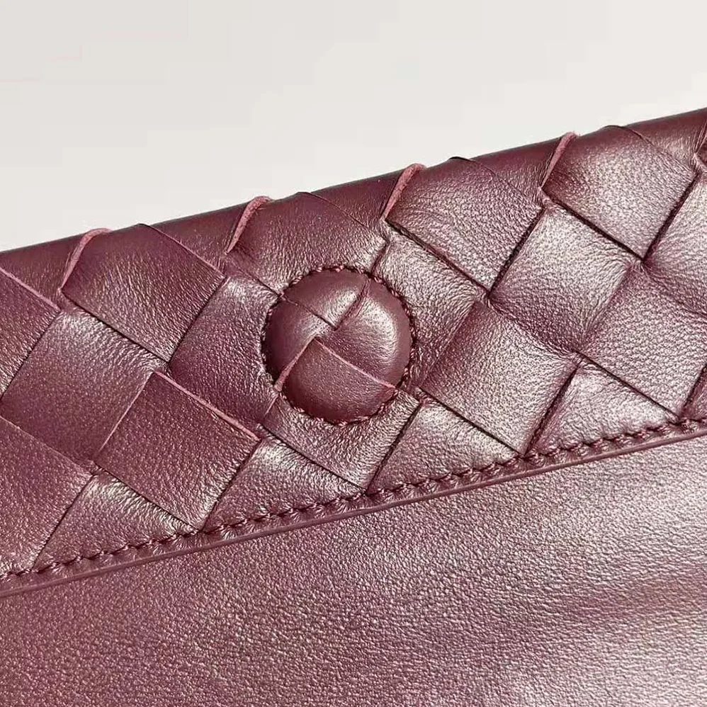 Bottega Veneta Intrecciato Leather Multi Pouch On Strap for Women in Maroon Bottega Veneta Intrecciato Leather Multi Pouch On Strap for Women in Maroon