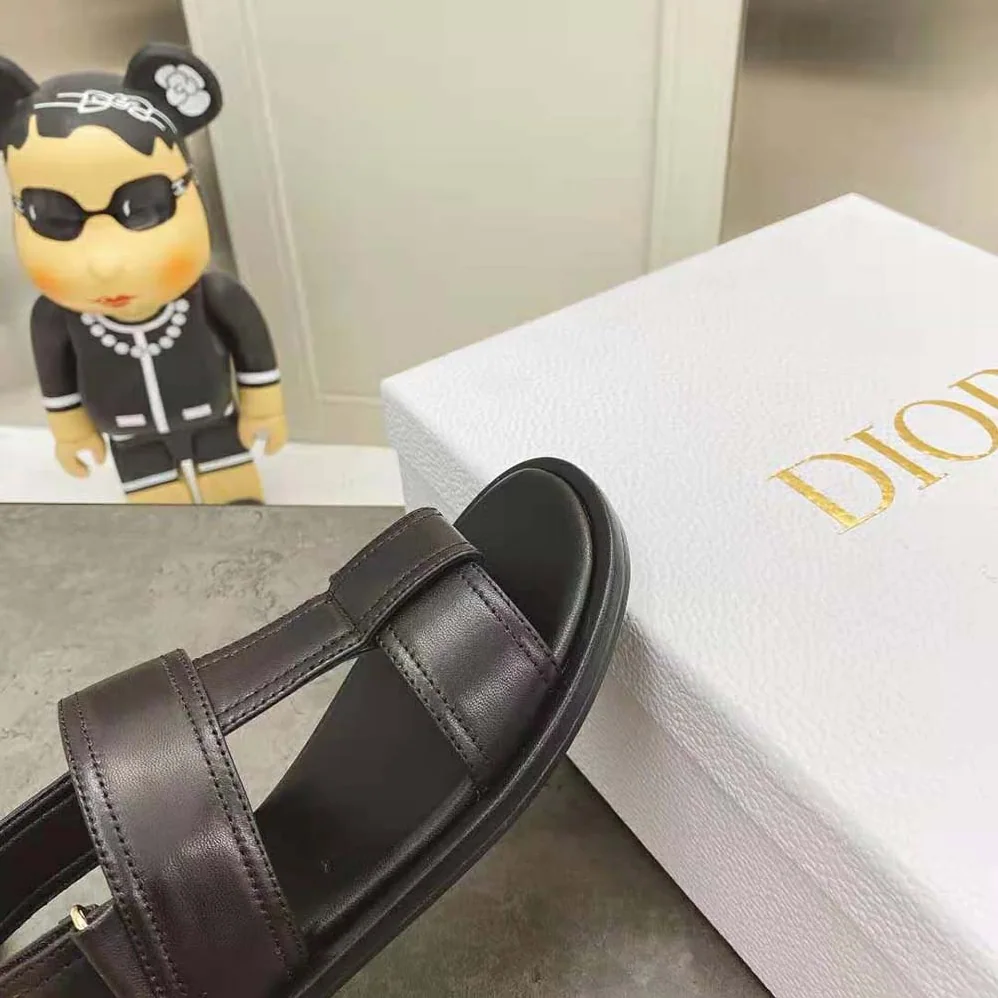 Dior Ocean Sandal Black Lambskin for Women