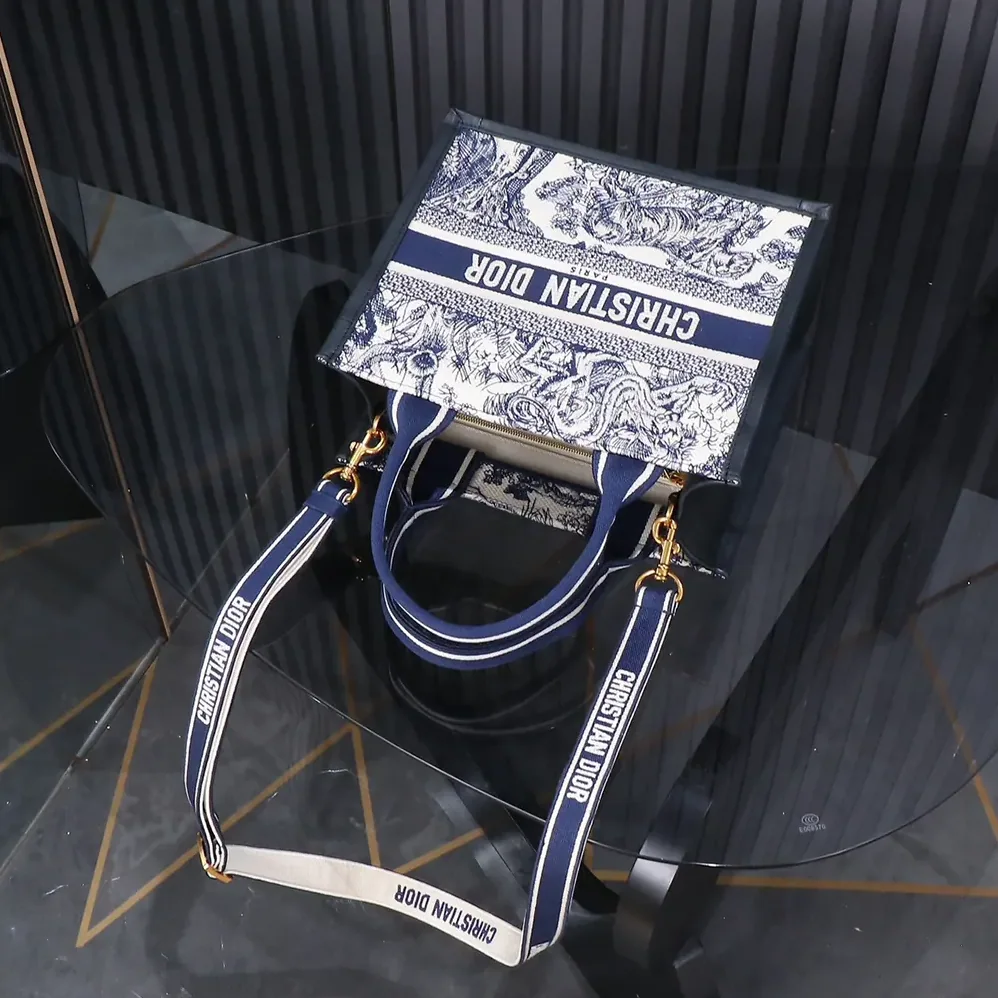 Dior Small Dior Book Tote White and Navy Blue Toile de Jouy Sauvage Embroidery for Women Dior Small Dior Book Tote White and Navy Blue Toile de Jouy Sauvage Embroidery for Women