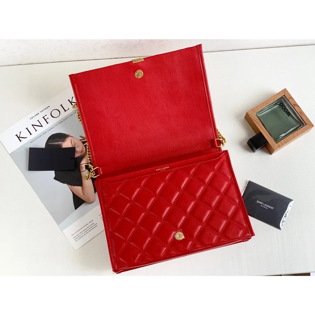 Saint Laurent Becky Small Shoulder Bag Red in YSL Saint Laurent Becky Small Shoulder Bag Red in YSL