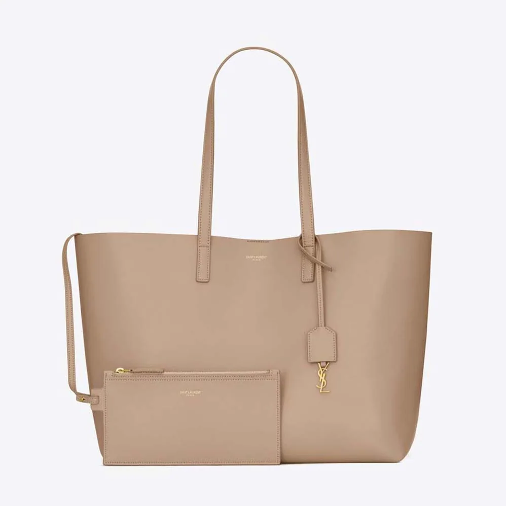 Saint Laurent YSL Shopping Saint Laurent E/W in Supple Leather for Women in Sandy