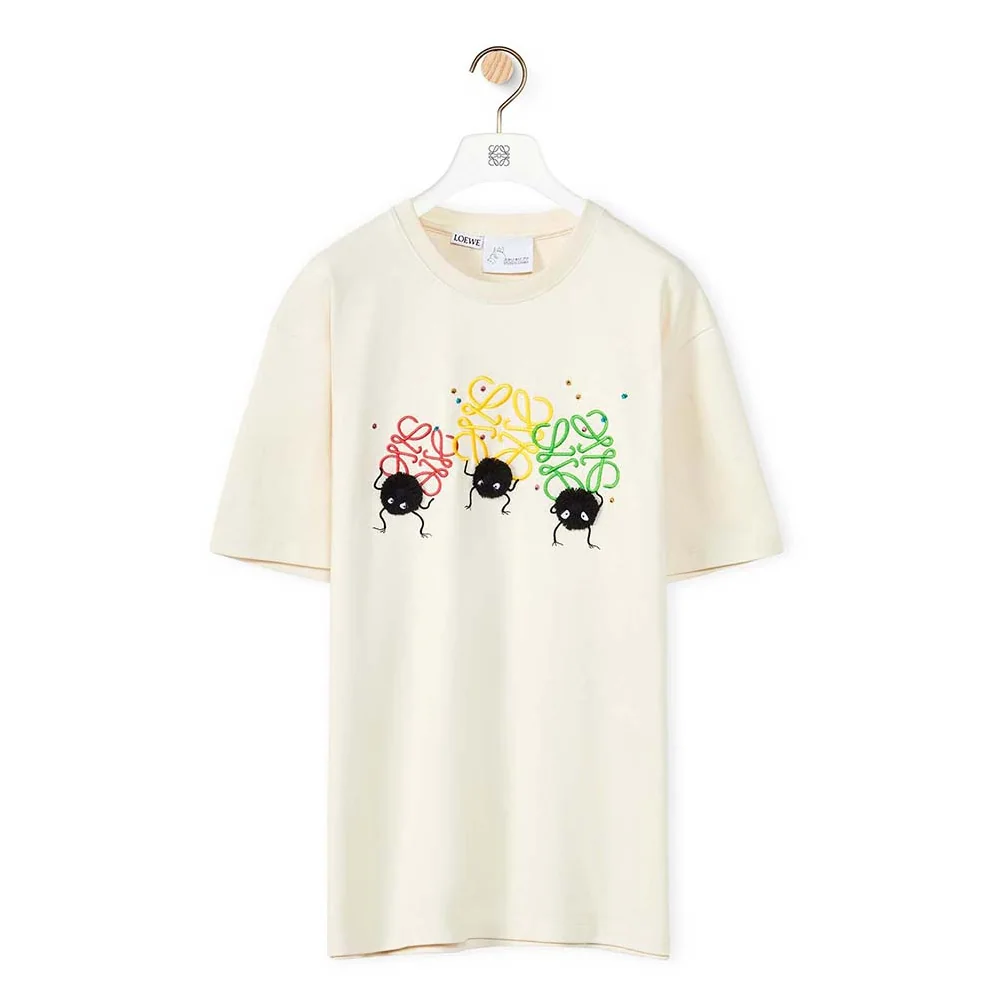 Loewe Susuwatari Anagram T-Shirt in Cotton for Men in Beige Loewe Susuwatari Anagram T-Shirt in Cotton for Men in Beige