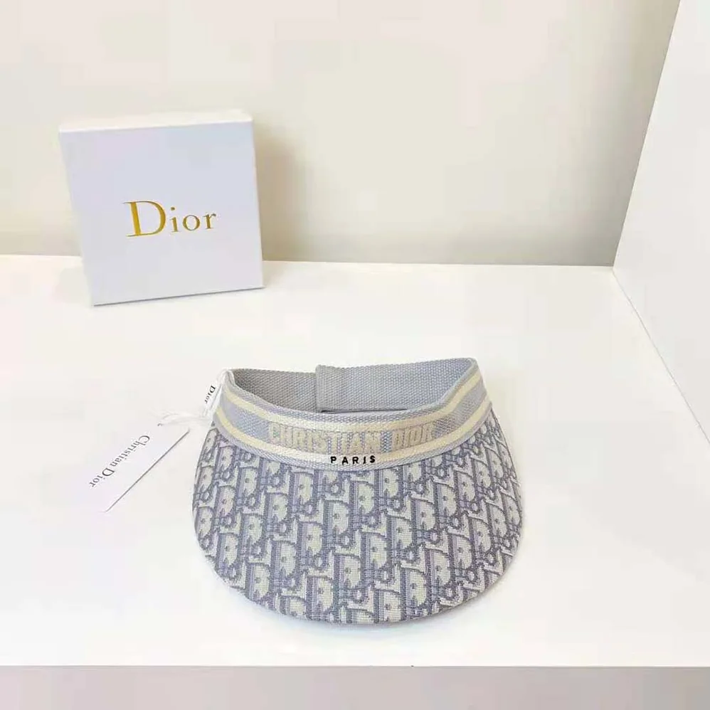 Dior D for Women in Oblique Visor Gray Cotton Dior D for Women in Oblique Visor Gray Cotton