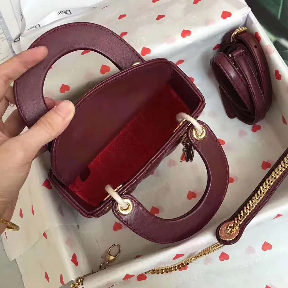 Dior MY ABCDIOR Lambskin Bag for Women in Maroon Dior MY ABCDIOR Lambskin Bag for Women in Maroon