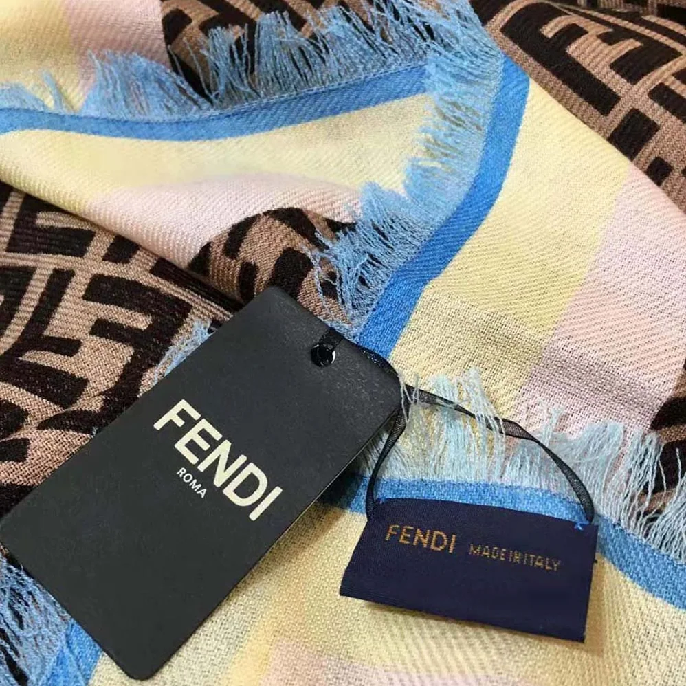 Fendi Foulard FF Multicolor Silk Foulard for Women Fendi Foulard FF Multicolor Silk Foulard for Women