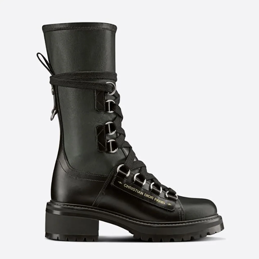Dior D-Fight Ankle Boot Black Lambskin for Women