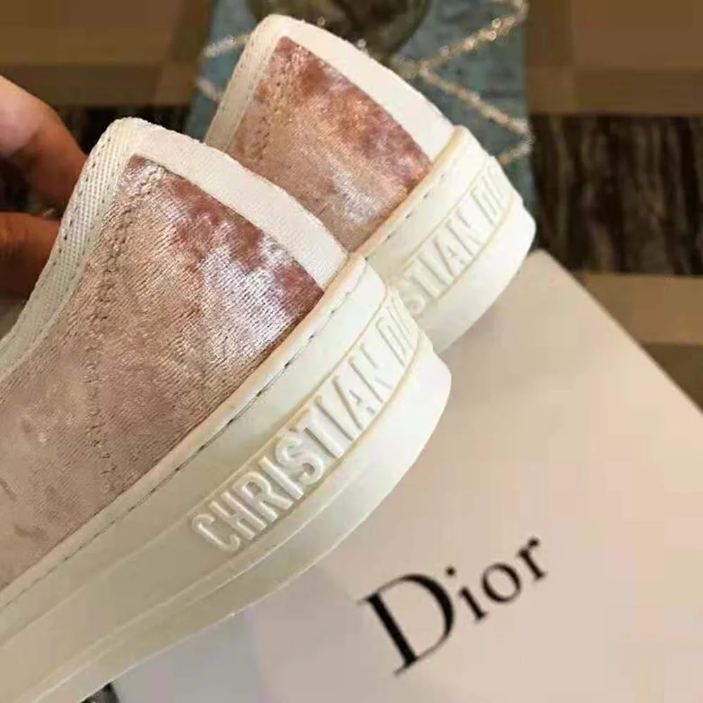 Dior Walk'N'Dior Velvet Sneaker Nude “Christian Dior J'dior” Laces for Women