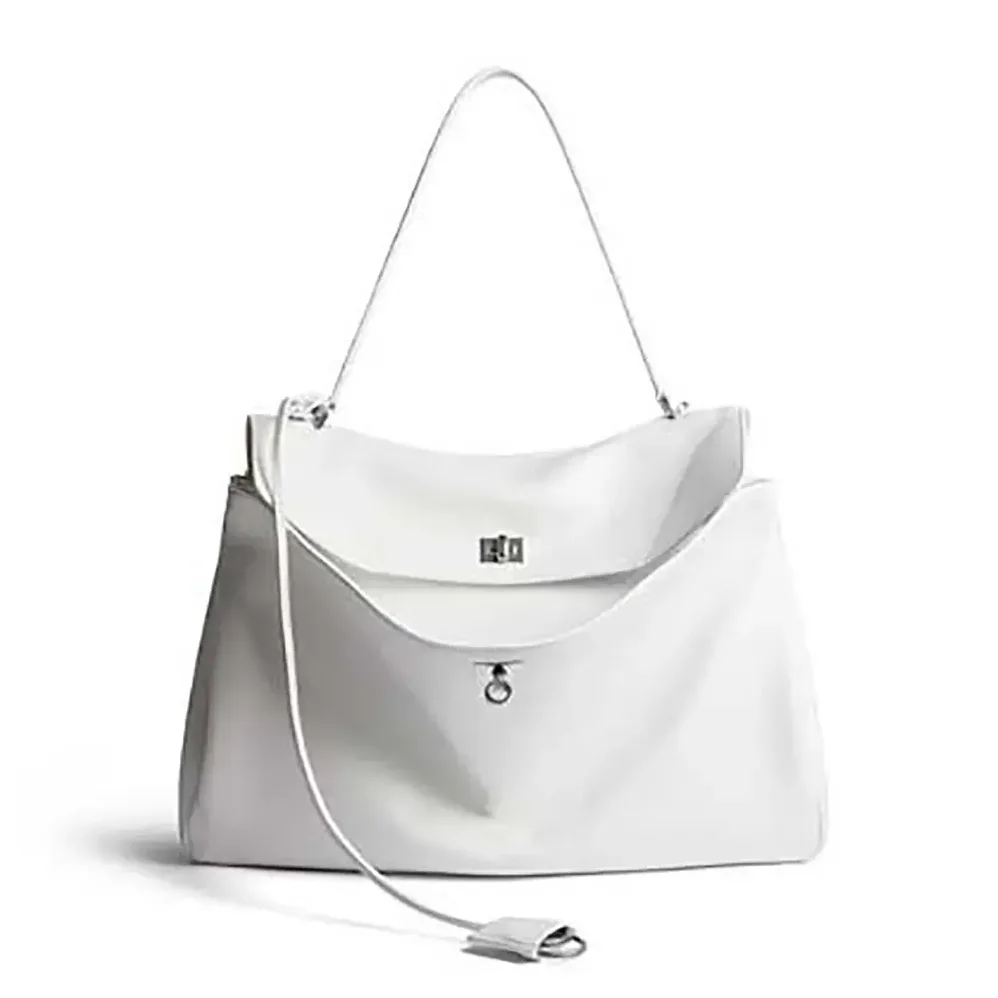 Balenciaga Rodeo Large Handbag in White Smooth Calfskin for Women in Silver Balenciaga Rodeo Large Handbag in White Smooth Calfskin for Women in Silver