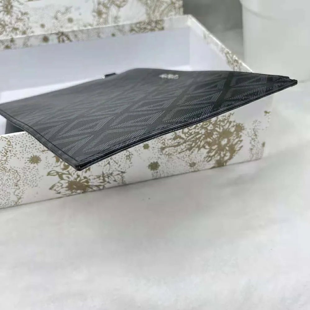 Dior A5 Pouch Black CD Diamond Canvas for Men Dior A5 Pouch Black CD Diamond Canvas for Men