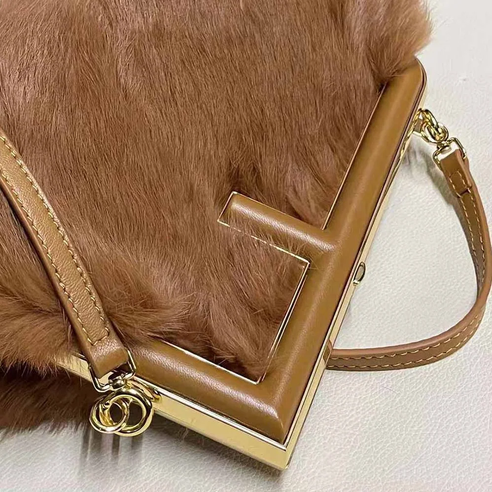 Fendi First Small Brown Mink Bag for Women Fendi First Small Brown Mink Bag for Women