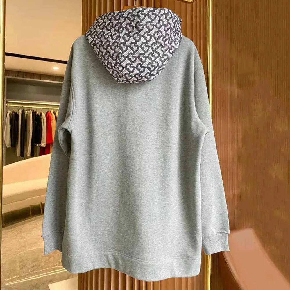 Burberry Monogram Print Cotton Oversized Hoodie for Women
